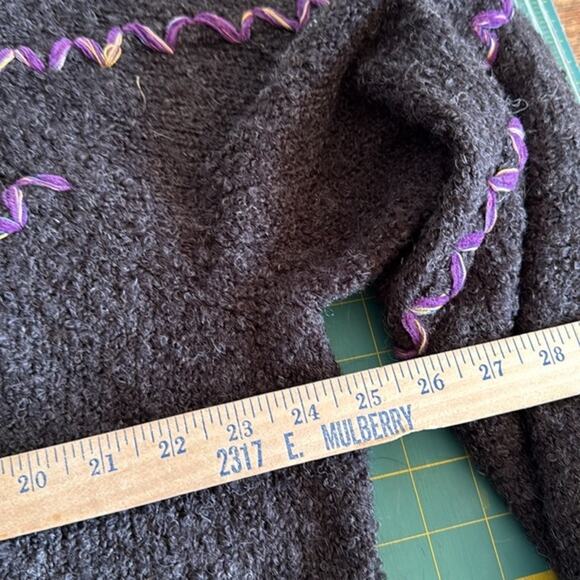 Laura Ashley Woman Wool Blend Cardigan Sweater Sz 2X Gray Snap Embroidery Artsy - Picture 5 of 6